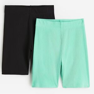 H&M Mint and Black Bike Shorts
